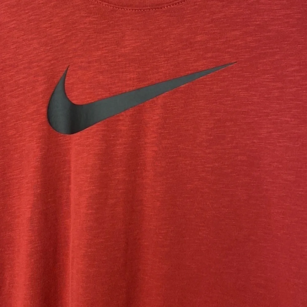Nike The Nike Tee Dri-Fit Short Sleeve Tee - Dark Red with Black Swoosh L